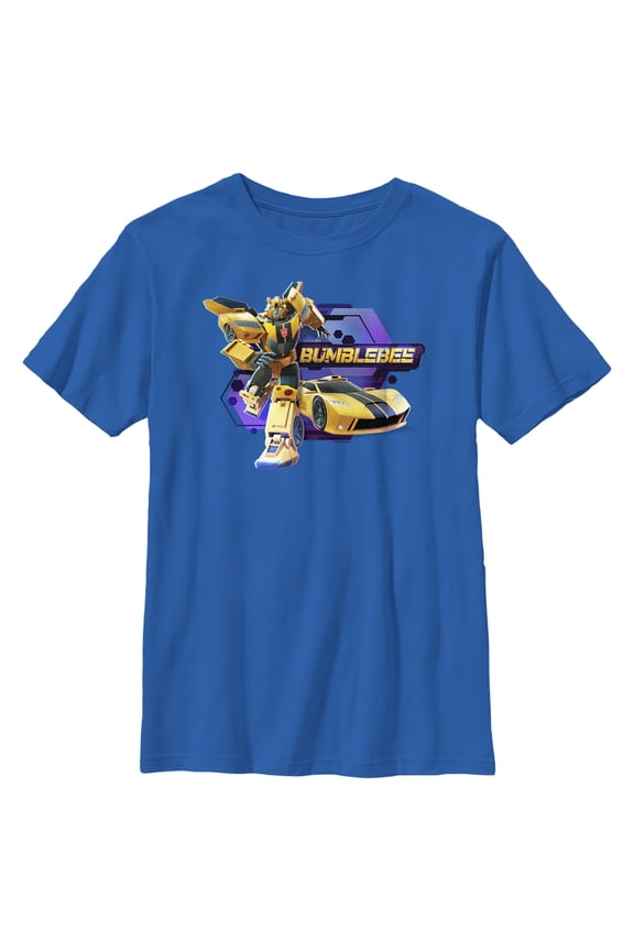 Boy's Transformers: EarthSpark Bumblebee Badge  Graphic Tee Royal Blue Small