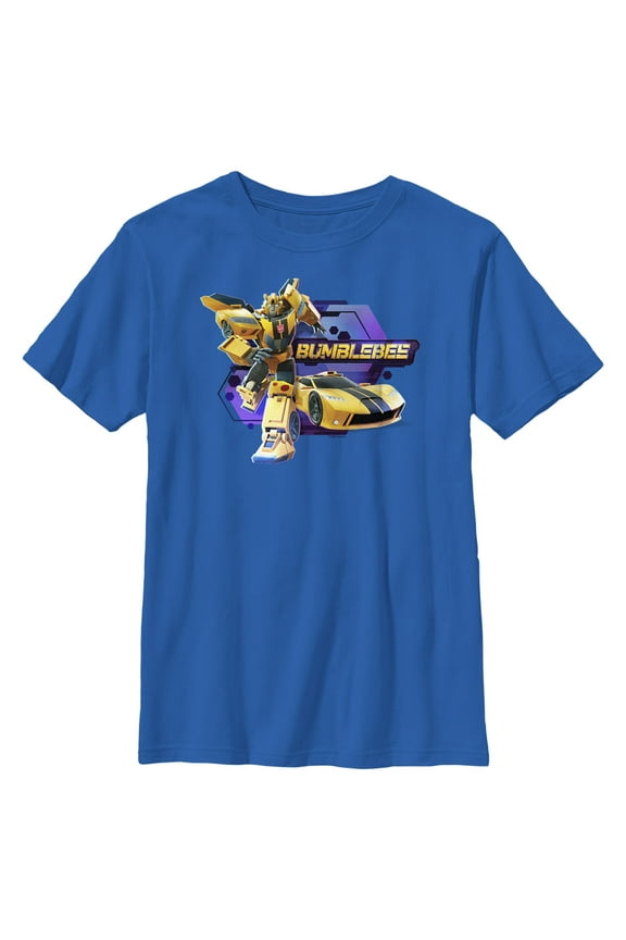 Boy's Transformers: EarthSpark Bumblebee Badge Graphic Tee Royal Blue X Small