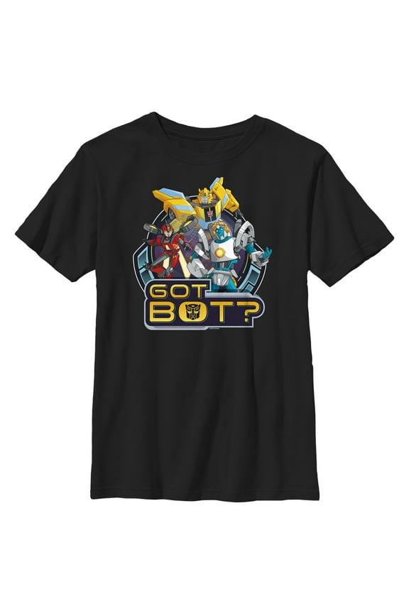 Boy's Transformers: EarthSpark Got Bot Graphic Tee Black Large