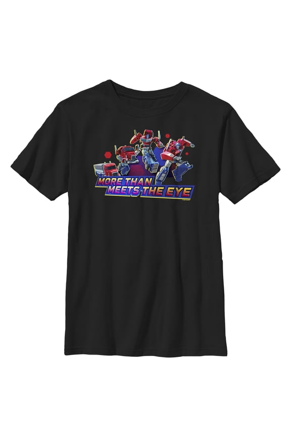 Boy's Transformers: EarthSpark Optimus More Than Meets the Eye Graphic Tee Black Large
