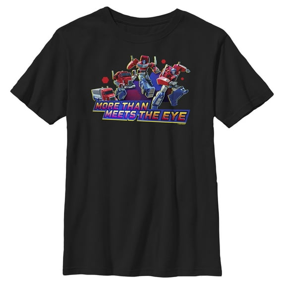 Boy's Transformers: EarthSpark Optimus More Than Meets the Eye Graphic Tee Black X Large