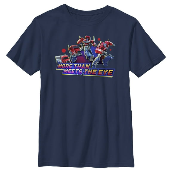 Boy's Transformers: EarthSpark Optimus More Than Meets the Eye  Graphic Tee Navy Blue Large