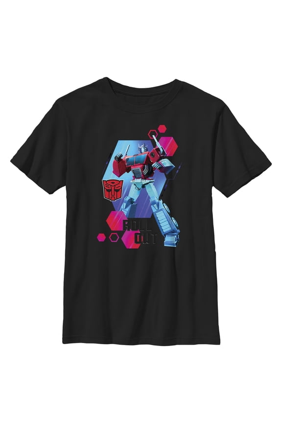 Boy's Transformers: EarthSpark Optimus Roll Out Graphic Tee Black Large