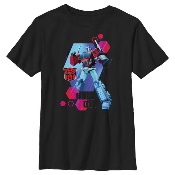 Boy's Transformers: EarthSpark Optimus Roll Out  Graphic Tee Black X Large