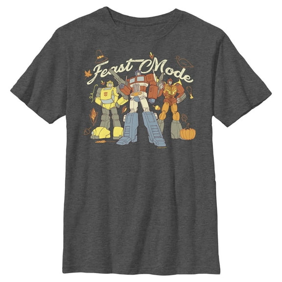 Boy's Transformers Feast Mode  Graphic Tee Charcoal Heather Medium