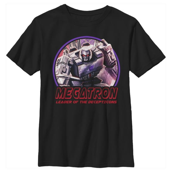 Boy's Transformers Megatron Decepticons Leader  Graphic Tee Black Large