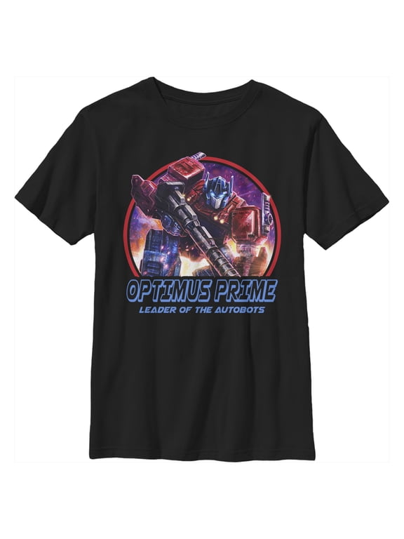 Boy's Transformers Optimus Prime Autobots Leader Graphic Tee Black Large