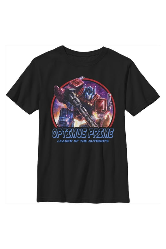 Boy's Transformers Optimus Prime Autobots Leader Graphic Tee Black Small