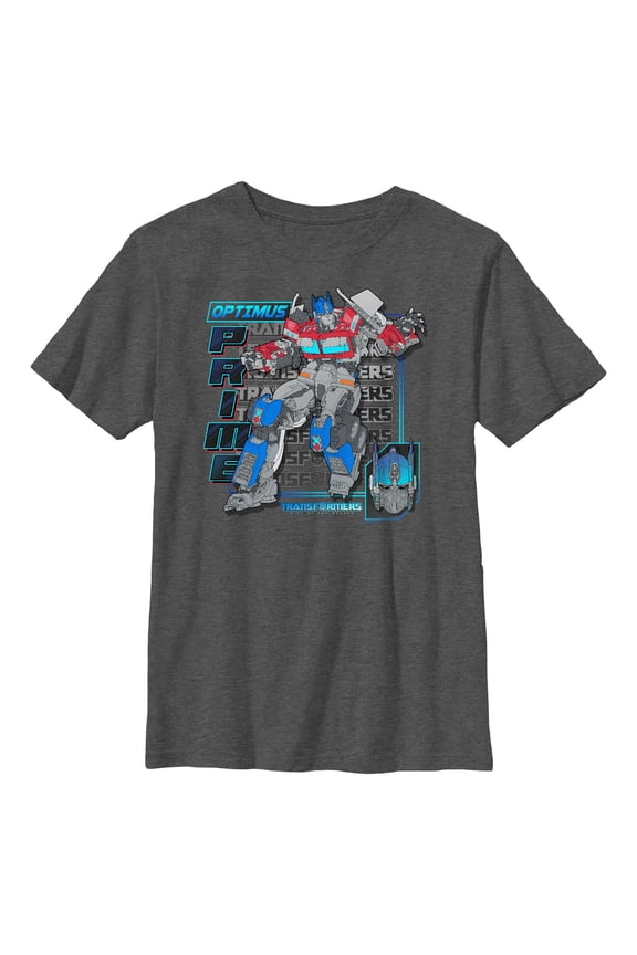 Boy's Transformers: Rise of the Beasts Optimus Prime Stack Logo  Graphic T-Shirt