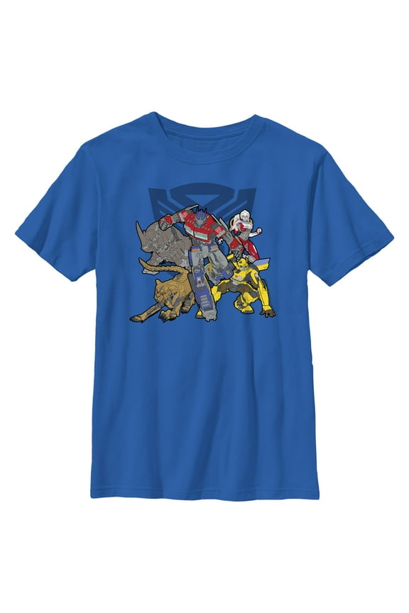 Boy's Transformers: Rise of the Beasts Team Logo Graphic Tee Royal Blue Large