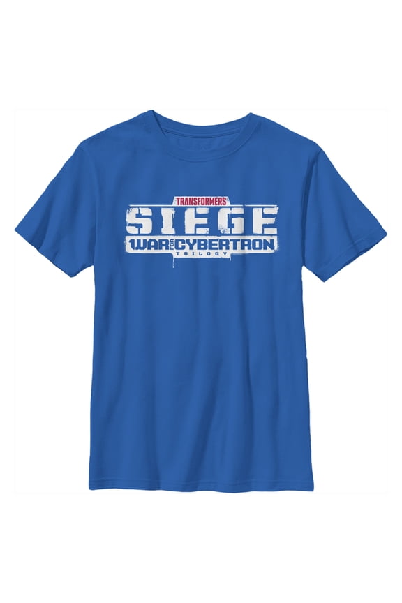 Boy's Transformers Siege Logo Graphic Tee Royal Blue Medium