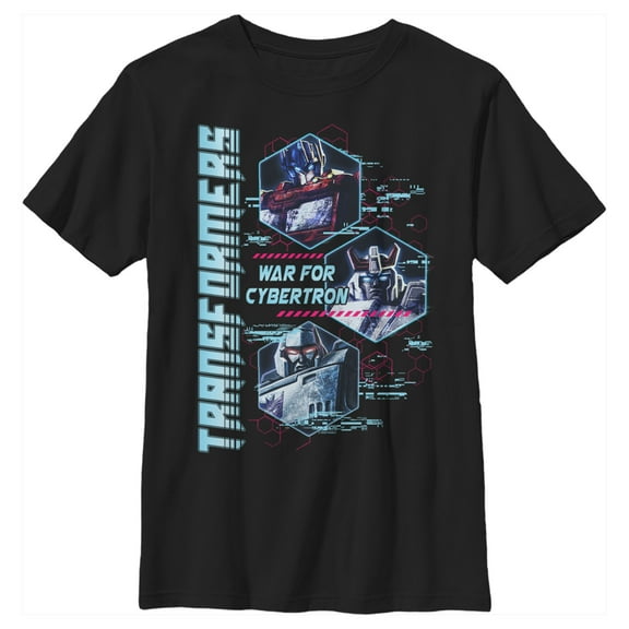 Boy's Transformers War for Cybertron Characters Graphic Tee Black Large
