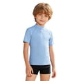Boy's UPF 50 Rash Guard Swim Shirts Short Sleeve Sun Protection SPF ...