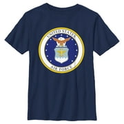 Boy's United States Air Force Official Seal  Graphic Tee Navy Blue Medium