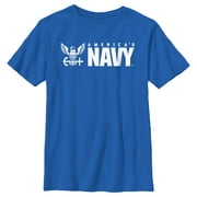Boy's United States Navy America's Eagle Logo  Graphic Tee Royal Blue Large
