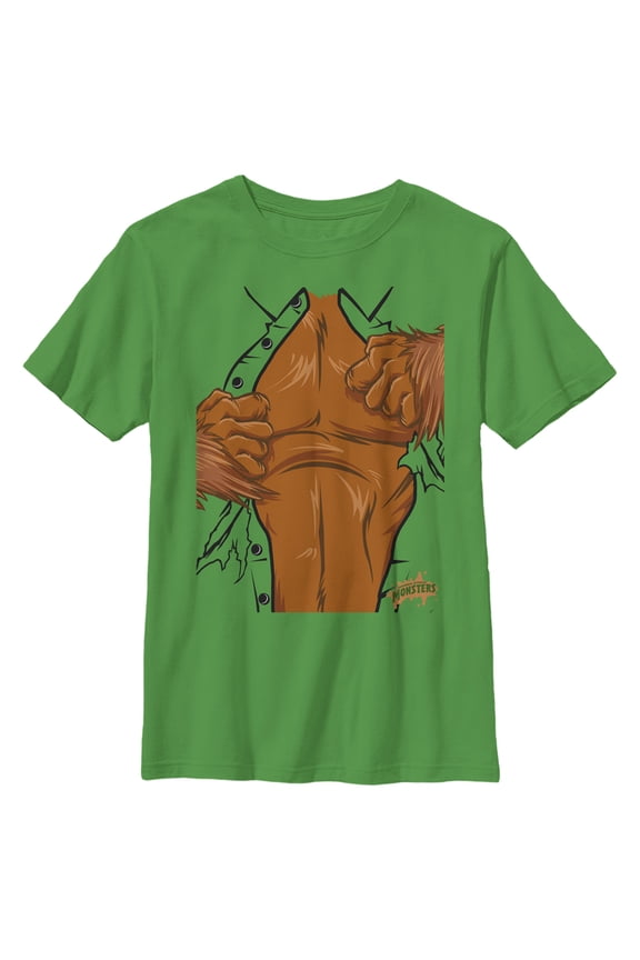 Boy's Universal Monsters Halloween Ripped Chest Costume  Graphic Tee Kelly Green X Small