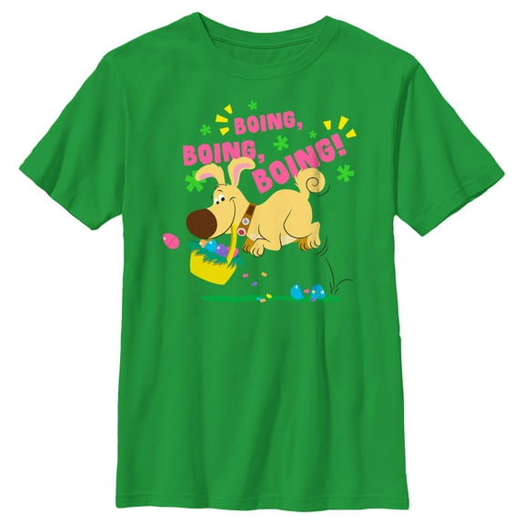 Boy's Up Easter Dug Boing Boing Boing  Graphic Tee Kelly Green Medium