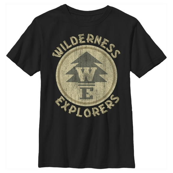 Boy's Up Wilderness Explorer Badge  Graphic Tee Black Small