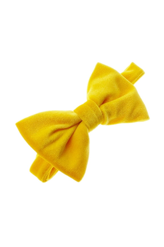 Boy's Velvet Adjustable Pre-Tied Bow Tie -Golden Yellow