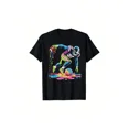 thumbnail image 1 of Boy's Vibrant Colorful Neon Drip Football Player T-Shirt, 1 of 8