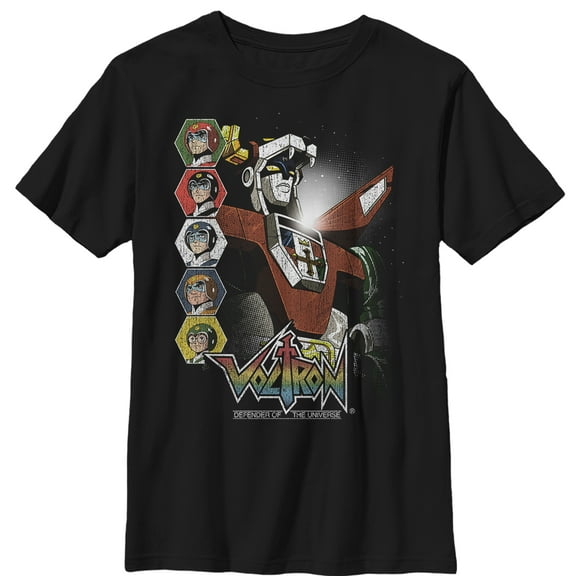 Boy's Voltron: Defender of the Universe Character Panels  Graphic Tee Black X Small
