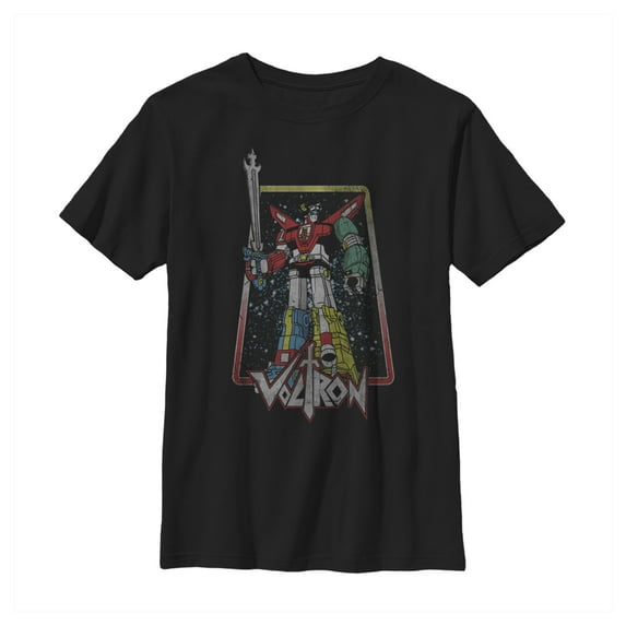 Boy's Voltron: Defender of the Universe Constellation Trapezoid Frame Graphic Tee Black Small