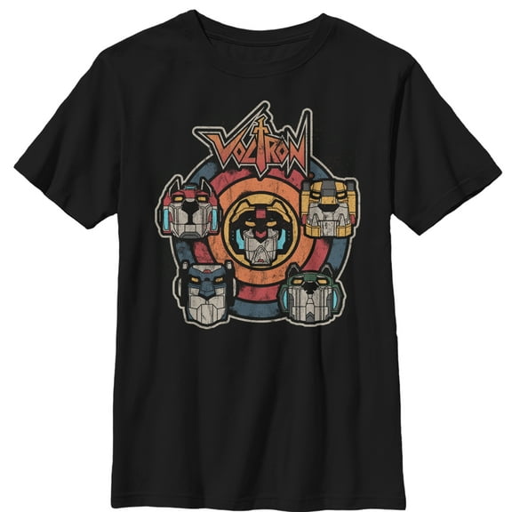 Boy's Voltron: Defender of the Universe Retro Lion Target Graphic Tee Black X Large