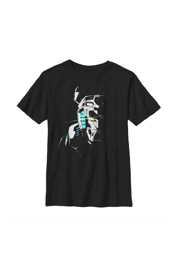 Boy's Voltron: Legendary Defender Half Face Poster Graphic Tee Black Large
