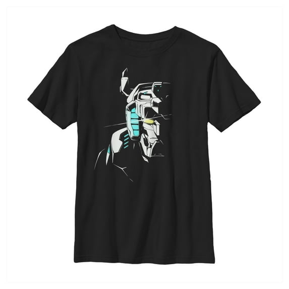 Boy's Voltron: Legendary Defender Half Face Poster Graphic Tee Black X Small