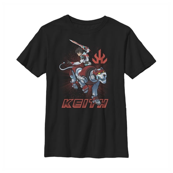 Boy's Voltron: Legendary Defender Keith Lion Action Pose  Graphic Tee Black X Large