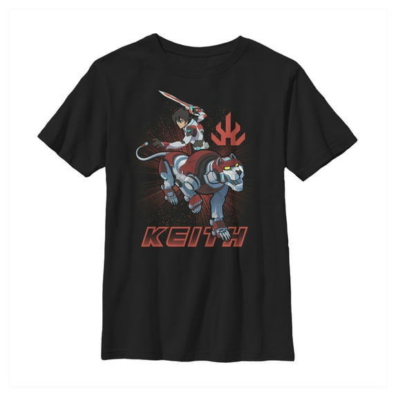 Boy's Voltron: Legendary Defender Keith Lion Action Pose Graphic Tee Black X Large