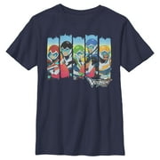 Boy's Voltron Legendary Defender Lions Team Panels Graphic Tee Navy Blue Medium