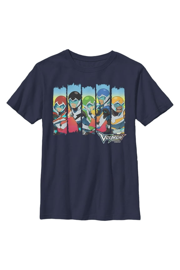 Boy's Voltron: Legendary Defender Lions Team Panels Graphic Tee Navy Blue Small