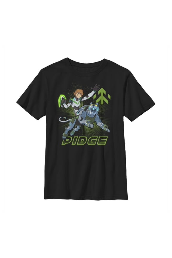 Boy's Voltron: Legendary Defender Pidge Lion Action Pose Graphic Tee Black Large