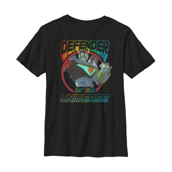 Boy's Voltron: Legendary Defender Retro Defender of the Universe  Graphic Tee Black Large