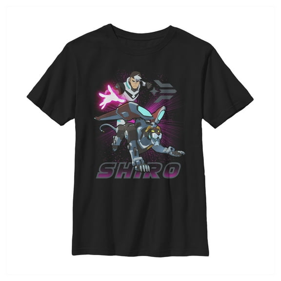 Boy's Voltron: Legendary Defender Shiro Lion Action Pose  Graphic Tee Black Large
