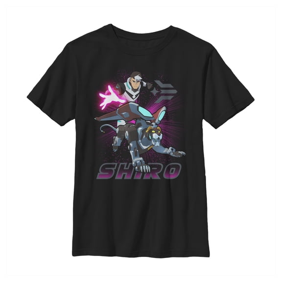 Boy's Voltron: Legendary Defender Shiro Lion Action Pose  Graphic Tee Black Medium