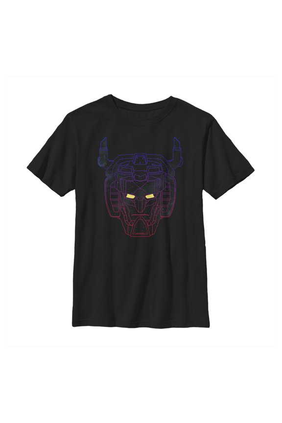 Boy's Voltron: Legendary Defender Super Robot Geometric Face Graphic Tee Black Small