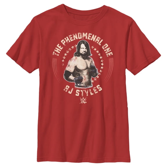 Boy's WWE AJ Styles The Phenomenal One Graphic Tee Red Small