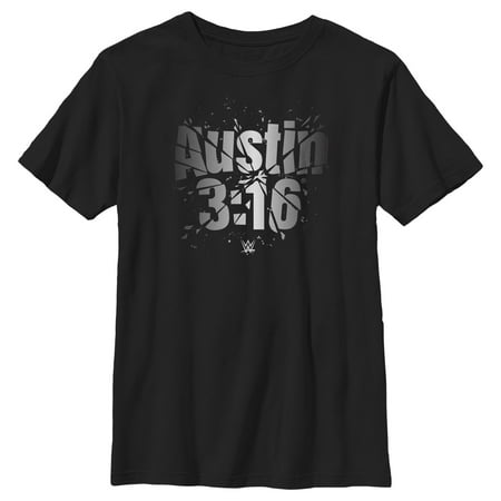 Boy's WWE Austin 3:16 Shattered Logo Graphic Tee Black Small
