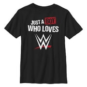 Boy's WWE Boy Who Loves Wrestling Distressed Graphic T-Shirt