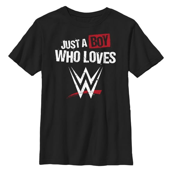 Boy's WWE Boy Who Loves Wrestling Distressed Graphic T-Shirt