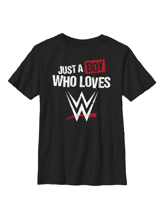 Boy's WWE Boy Who Loves Wrestling Distressed Graphic T-Shirt