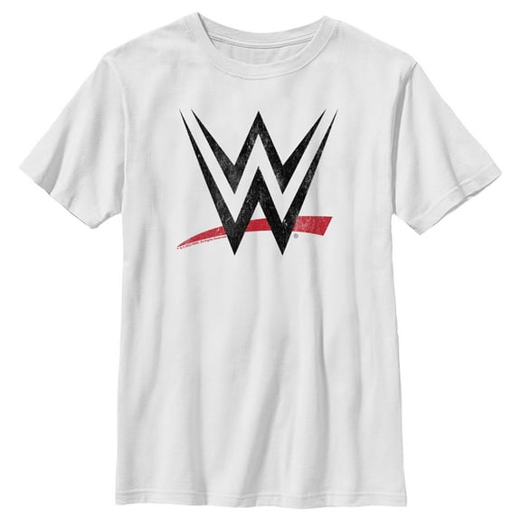 Boy's WWE Classic Black Logo Graphic Tee White Small
