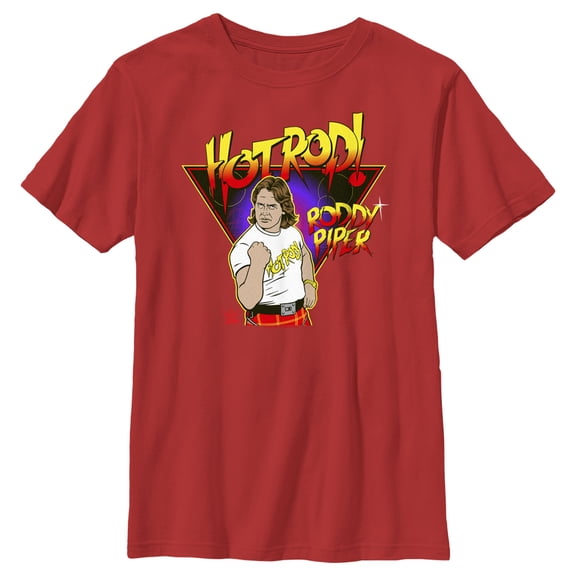 Boy's WWE Hot Rod Roddy Piper Graphic Tee Red Large