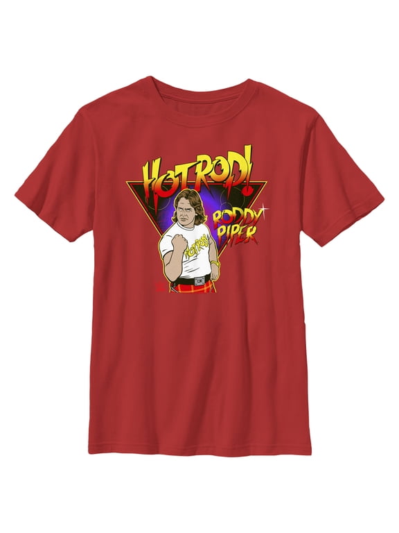 Boy's WWE Hot Rod Roddy Piper Graphic Tee Red Large