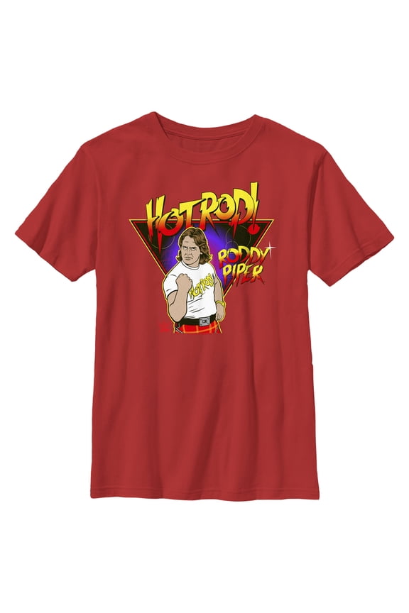 Boy's WWE Hot Rod Roddy Piper Graphic Tee Red Small