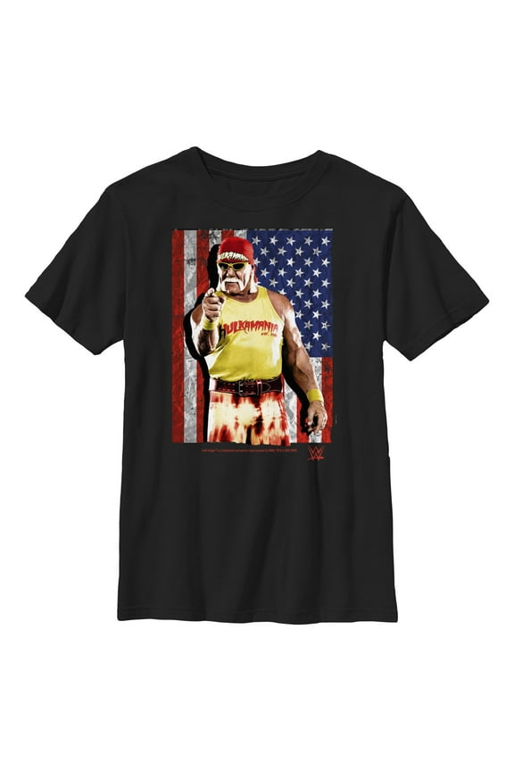 Boy's WWE Hulk Hogan American Flag Graphic T-Shirt