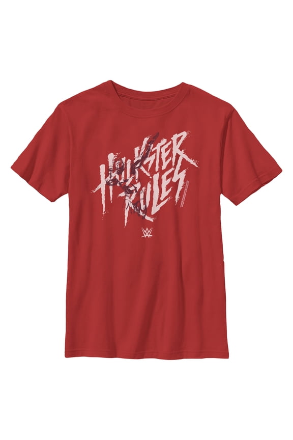 Boy's WWE Hulk Hogan Hulkster Rules Graphic Tee Red Large