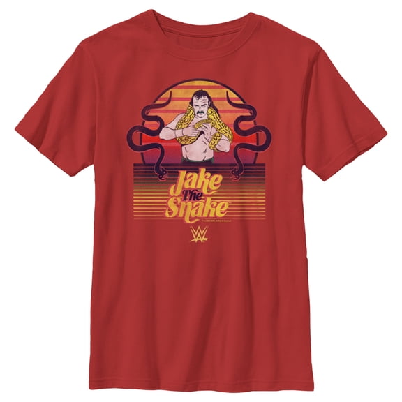 Boy's WWE Jake the Snake Retro Graphic Tee Red Large